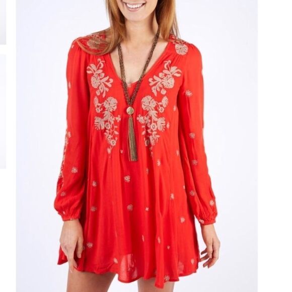 Free People Sz XS Sweet Tennessee Red Dress - Picture 3 of 8
